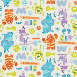 Disney Pixar  Monsters Inc Collection -2 Yard Cotton Cut - Monsters at Play- Cream