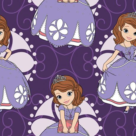 SOFIA POSES - Printed Flannel by Disney - Purple