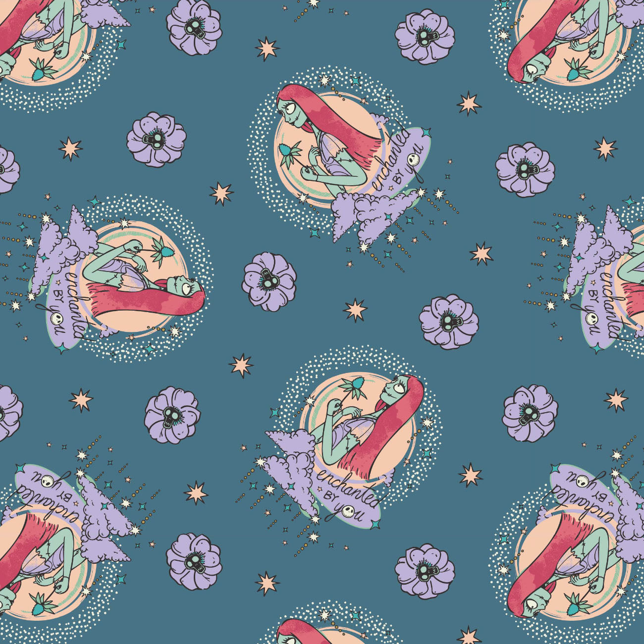 Disney Nightmare Before Christmas Mystical Opulence Collection - Enchanted Sally - Navy - Cotton 85390704-01