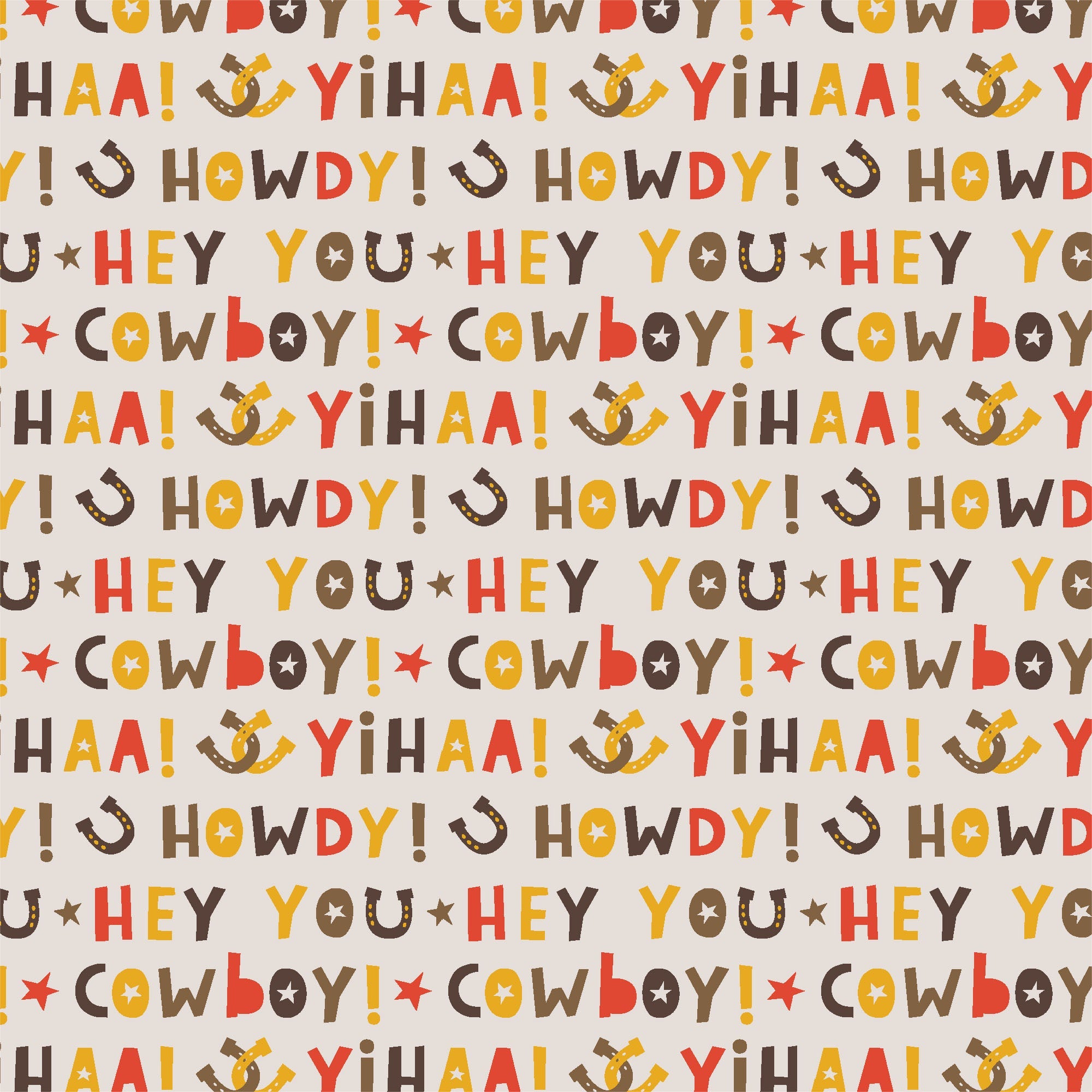 Howdy Cowboy - Cream- Flannel- FULL 10 YARD BOLT