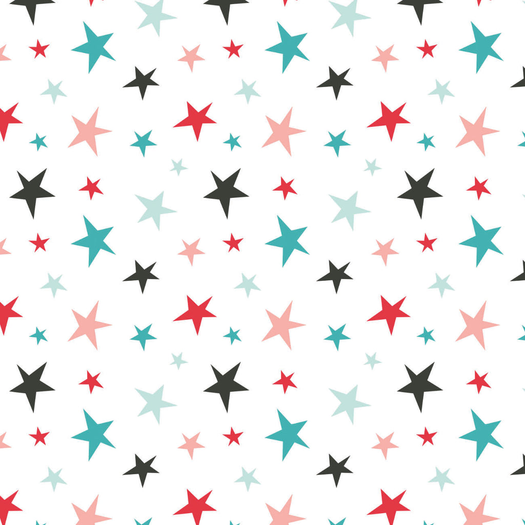 Merry Penguins Collection - Stars  - White - Minky 89220905M-01