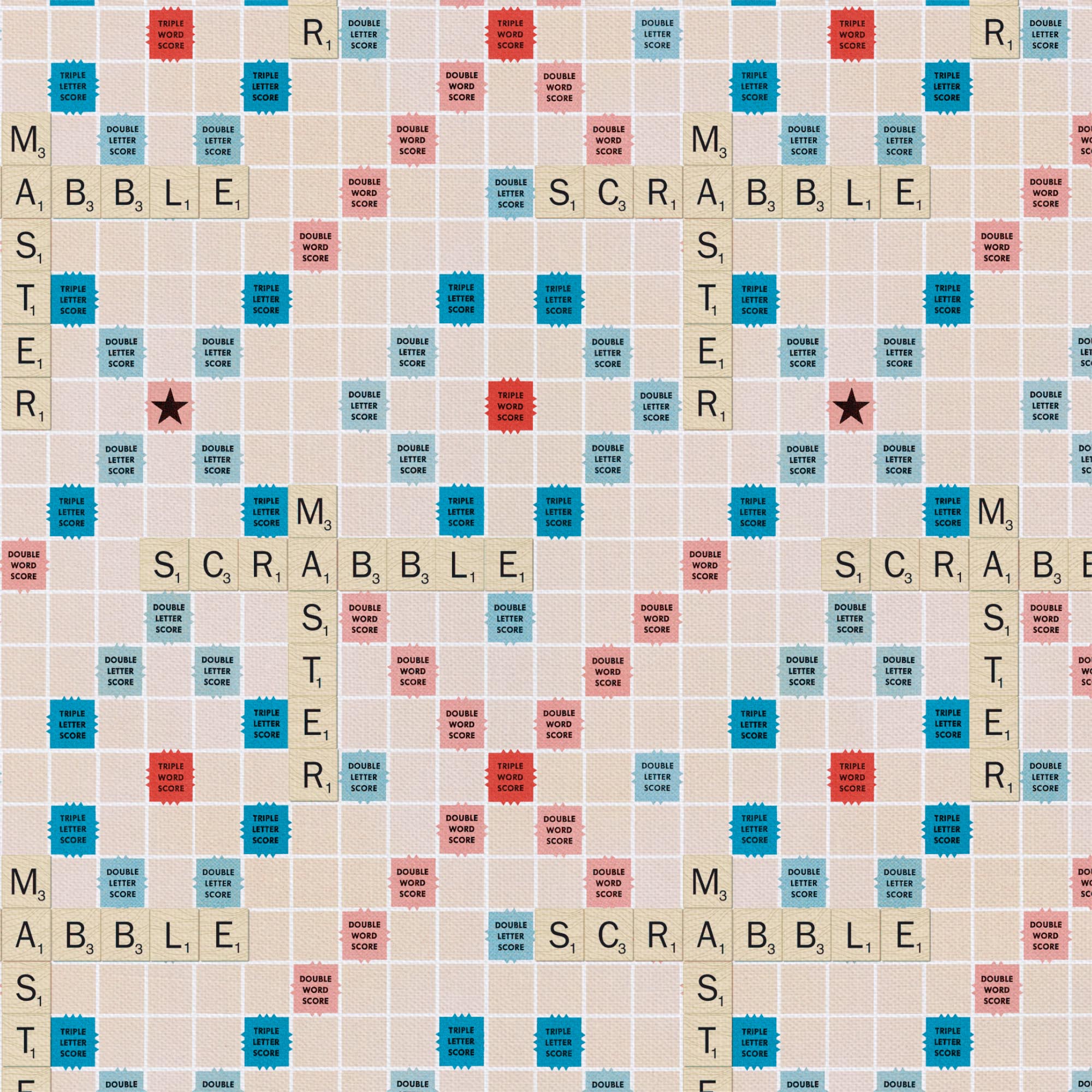 Hasbro  Gaming - Scrabble Master - 2 Yard Cotton Cut - Multi - Cotton