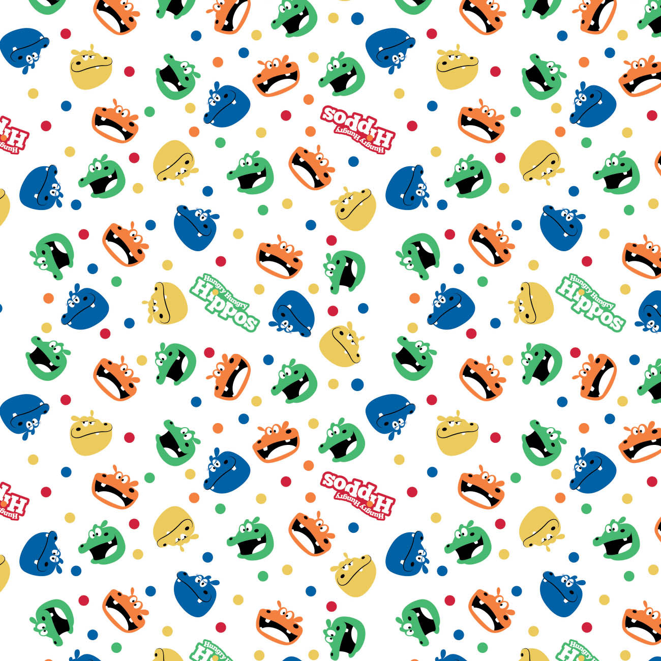 Hasbro Gaming III Collection - Hungry Hippos Expressions - White - Cotton