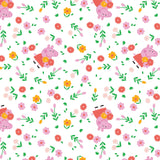 Licensed Flannel-Peppa Bunches of Flowers Flannel-White-100% Cotton-95220133B-01