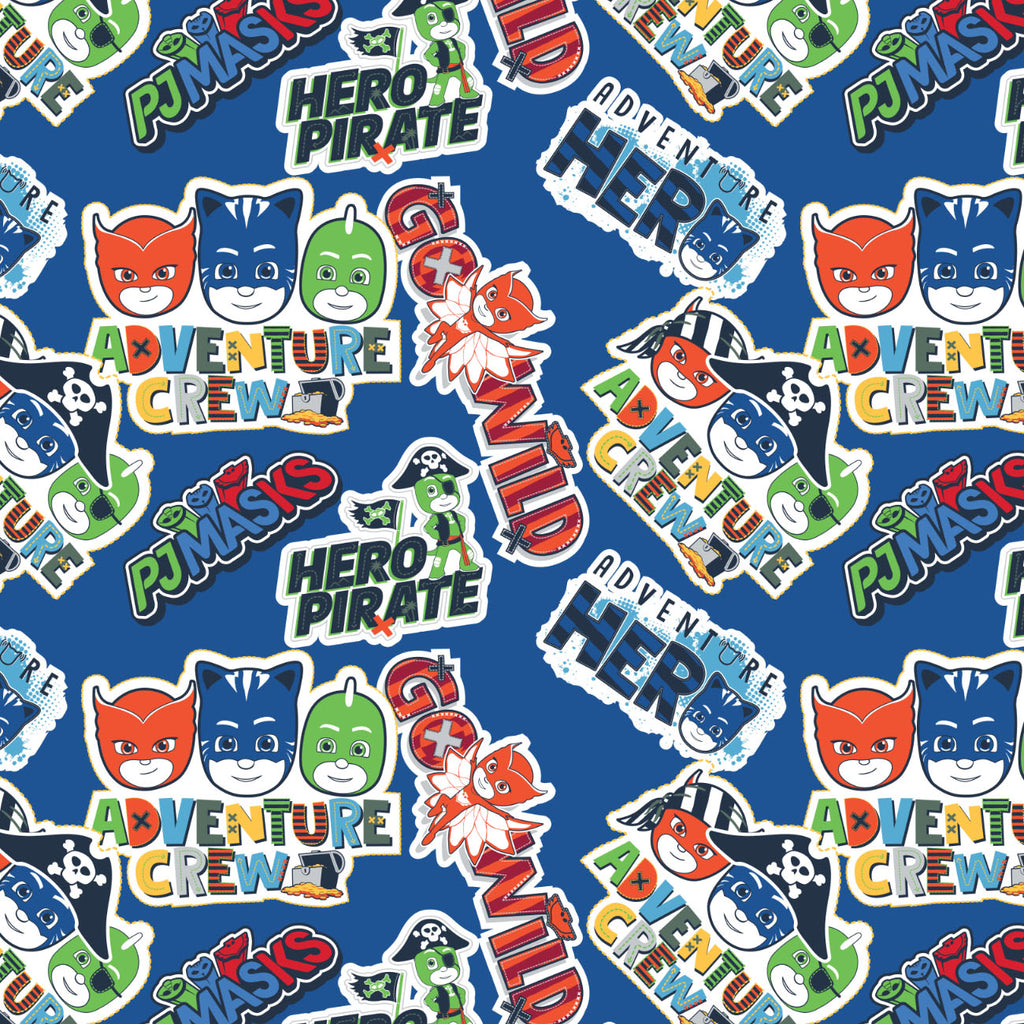 PJ Masks Adventure Heroes Collection - Adventure Crew  - Blue - Minky 95240108M-01