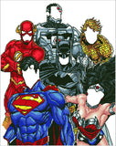 Six super-héros de DC Comics " Six Stacked Superheroes " - Trousse d'art broderie diamant de Camelot DOTZ
