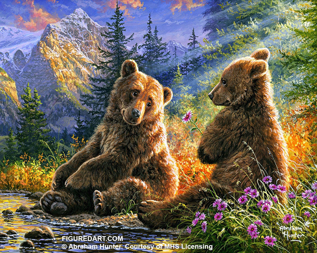 Figured'Art Painting by numbers - Sitting Bears Rolled Kit