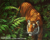 Figured'Art Painting by numbers -  Tiger in Ferns Frame  Kit