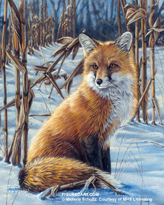 Figured'Art Painting by numbers -Fox in the snow Frame Kit