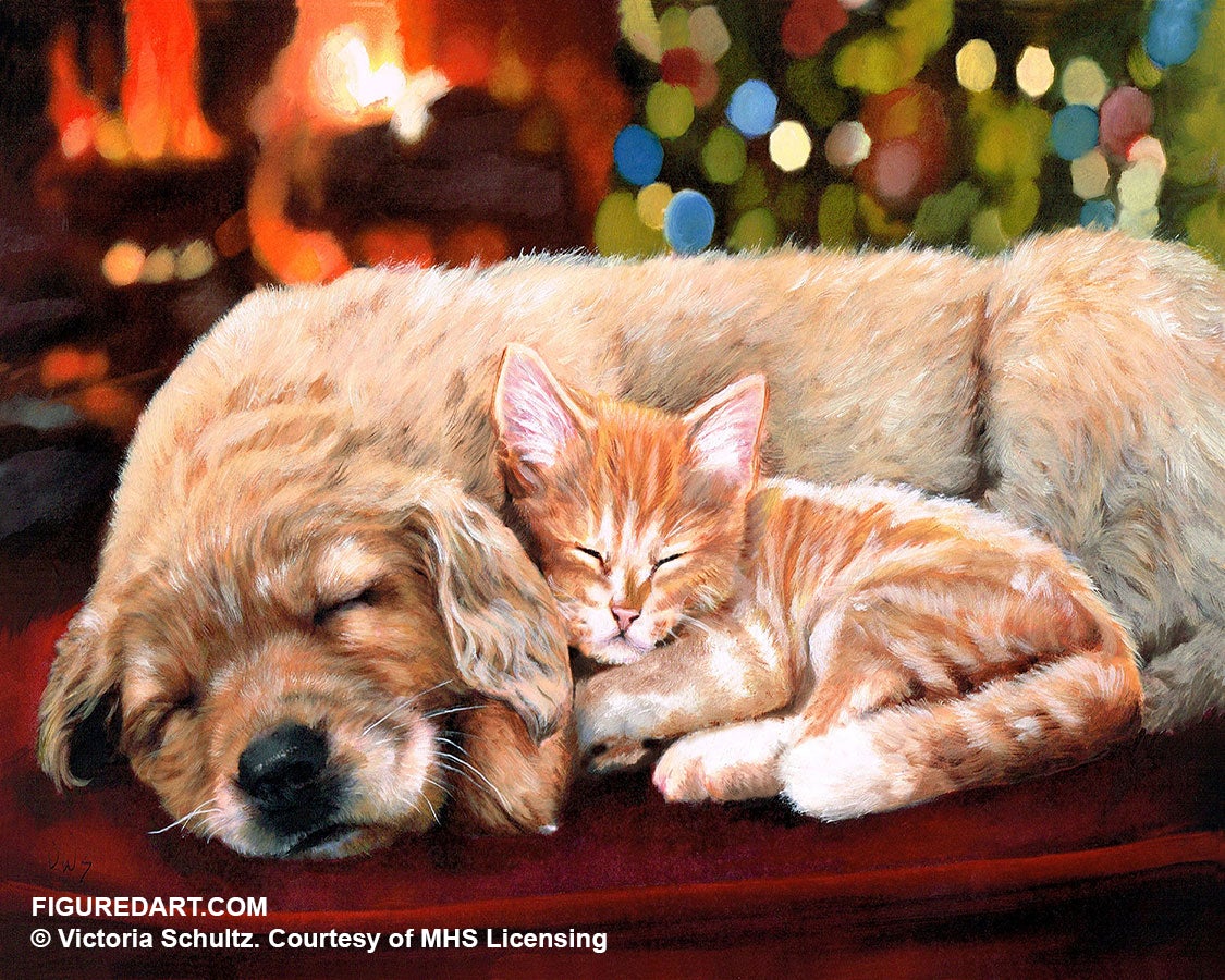 Figured'Art Painting by numbers - Sleeping companions Rolled Kit