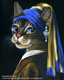 Figured'Art Painting by numbers -Young kitten with a pearl Frame Kit