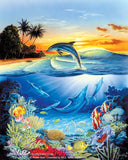 Figured'Art Painting by numbers - Dolphin lagoon Frame Kit