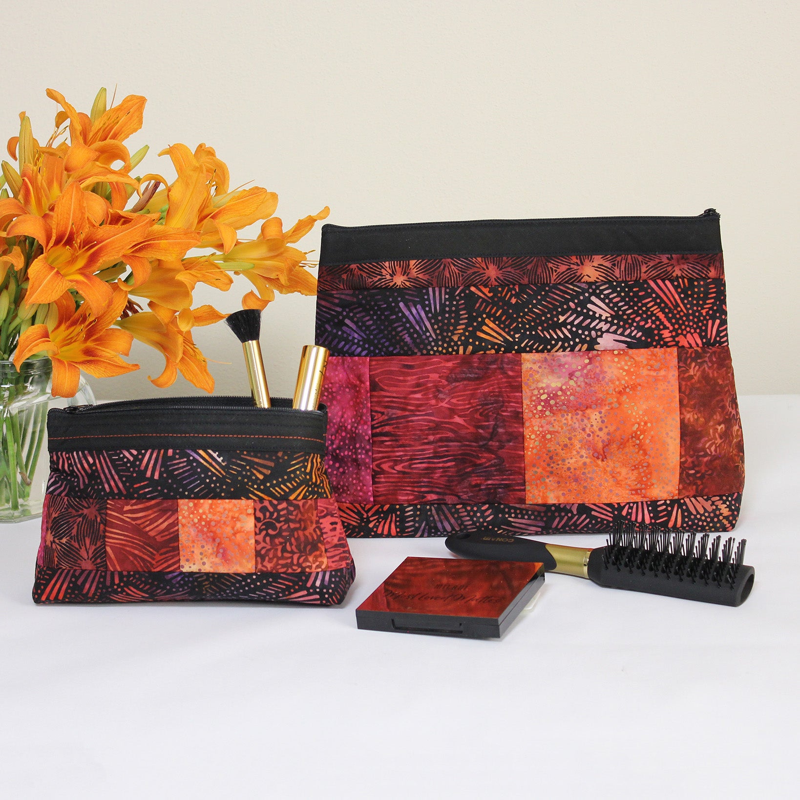 2023 June Tailor Collection-Zippity Do Done™ Cosmetic Bags (2) - QAYG Black zip-Kits with Zippity-Do-Done™