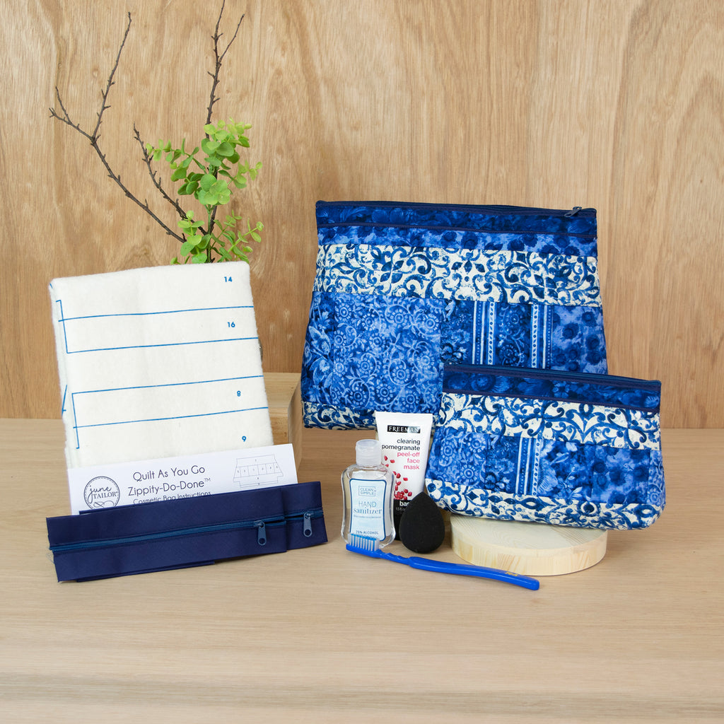 2023 June Tailor Collection-Zippity Do Done™ Cosmetic Bags (2) -QAYG Navy zip-Kits with Zippity-Do-Done™