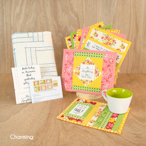 2023 June Tailor Collection-QAYG Inspirational Mug Mats - Charming - 7/pack-Quilt As You Go Mug Mats