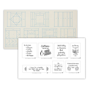 2023 June Tailor Collection-QAYG Inspirational Mug Mats - Charming - 7/pack-Quilt As You Go Mug Mats