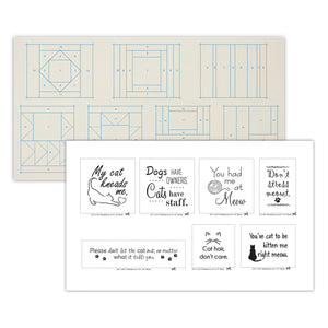 2023 June Tailor Collection-QAYG Inspirational Mug Mats -- Daily Mews - 7/pack-Quilt As You Go Mug Mats