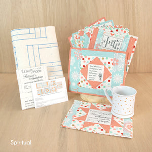 2023 June Tailor Collection-QAYG Inspirational Mug Mats -- Spiritual - 7/pack-Quilt As You Go Mug Mats