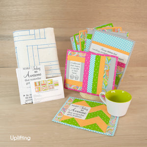 2023 June Tailor Collection-QAYG Inspirational Mug Mats -- Uplifting - 7/pack-Quilt As You Go Mug Mats