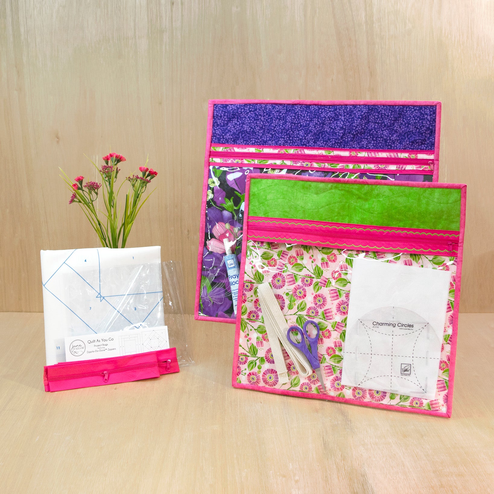 2023 June Tailor Collection-Project Bag Kit (2) - Zippity-Do-Done™ Pink-Kits with Zippity-Do-Done™