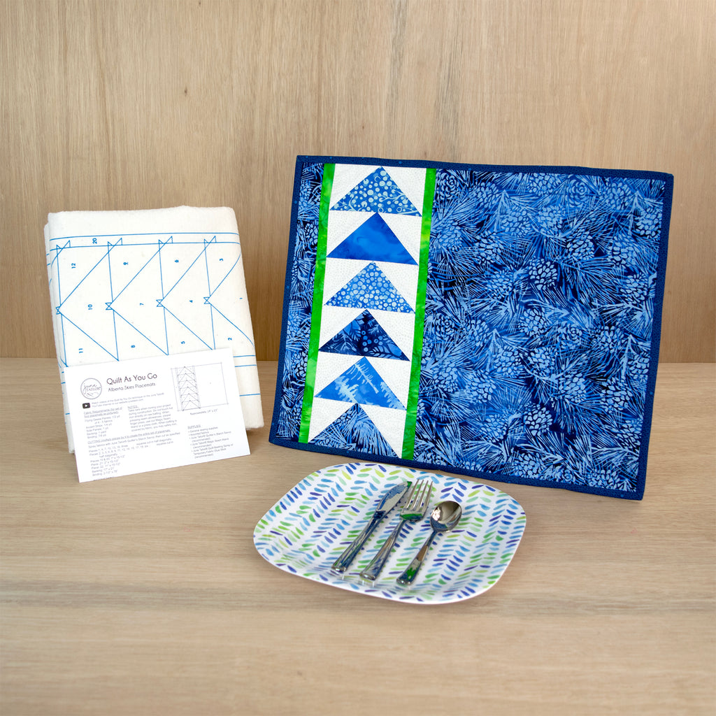 2023 June Tailor Collection-QAYG Placemats - Alberta Skies 4/pack-Quilt As You Go Placemats and Table Runners