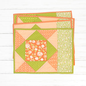 2023 June Tailor Collection-QAYG Placemats -- Union Square 4/pack-Quilt As You Go Placemats and Table Runners
