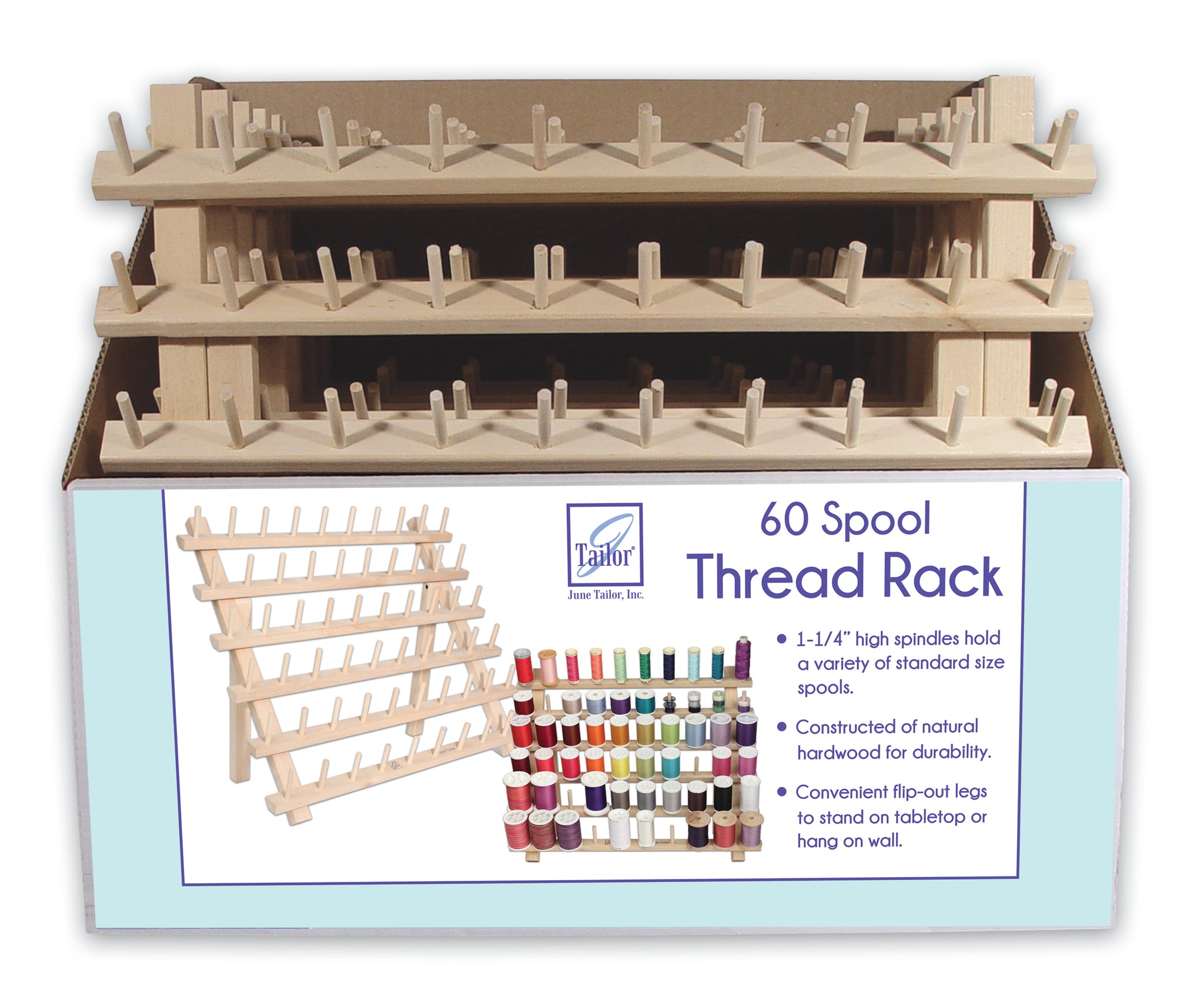 2023 June Tailor Collection-Mini-Mega-Rak II (60 spools with legs) - individually boxed-Thread Storage Racks