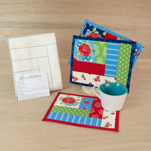 2023 June Tailor Collection-QAYG Log Cabin Mug Mats - 3/pack-Quilt As You Go Mug Mats