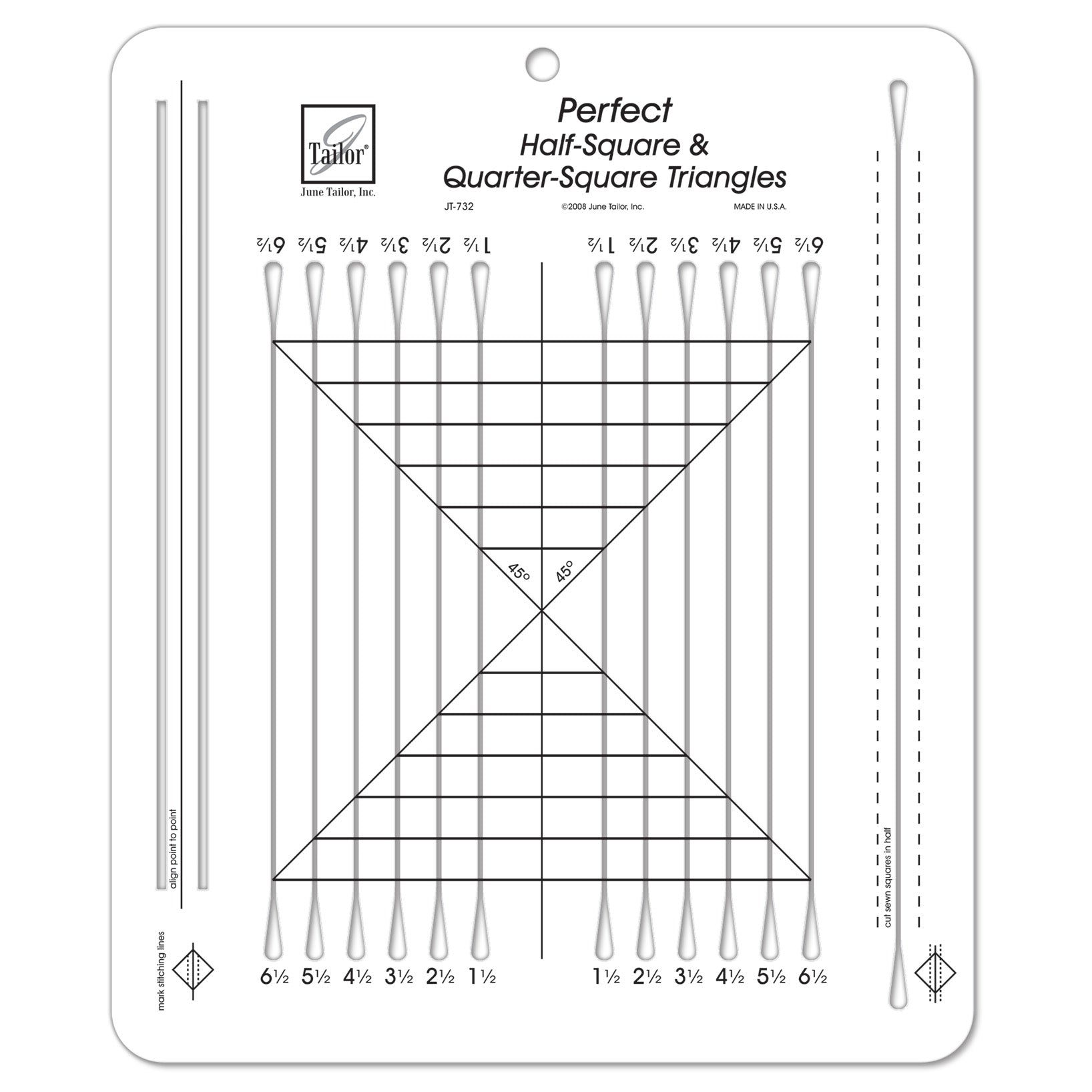 2023 June Tailor Collection-Half-Square & Quarter-Square Triangles Ruler