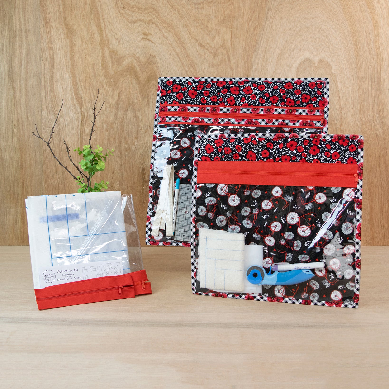 2023 June Tailor Collection-Project Bag Kit (2) -Zippity-Do-Done™ Red-Kits with Zippity-Do-Done™