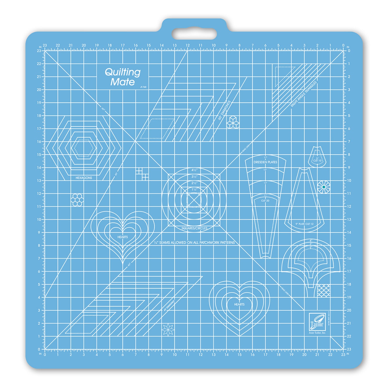 2023 June Tailor Collection-23" x 23" Grid - Quilting Mate™ with Templates Mat-Cutting Notions