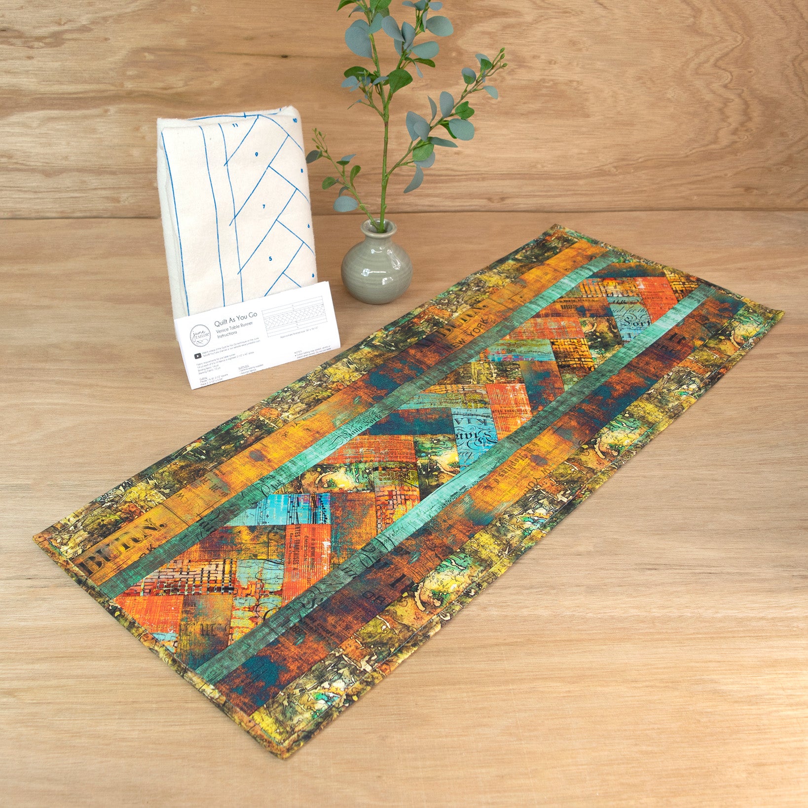 2023 June Tailor Collection-QAYG Table Runner – Venice Pattern - 1/pack-Quilt As You Go Placemats and Table Runners